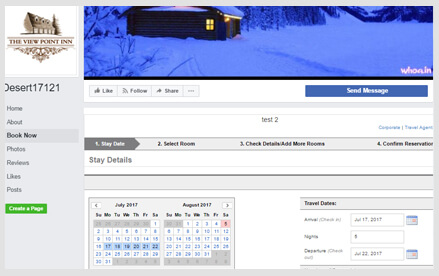 hotelogix facebook booking engine
